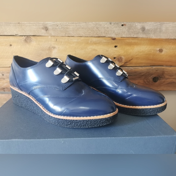 Rebecca Minkoff Navy Blue Patent Loafers - Picture 2 of 11